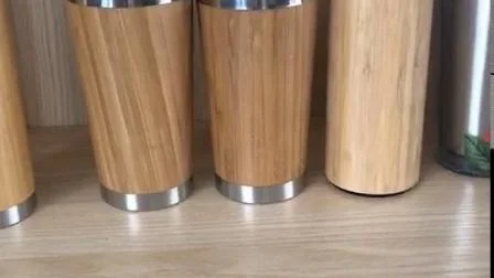 350/500ml nova venda quente balão de vácuo de aço inoxidável europeu e americano criativo bambu espaço pote ao ar livre garrafa esportiva portátil pode ser caneca por atacado